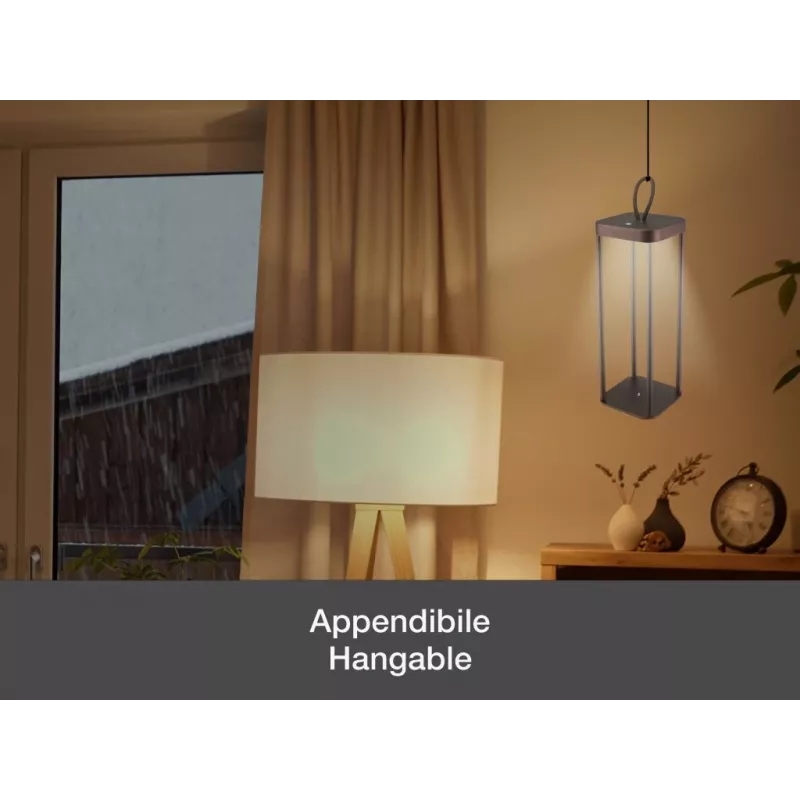 Lanterna ricaricabile Beper P207ILI102 effetto corten, lampada portatile a batteria