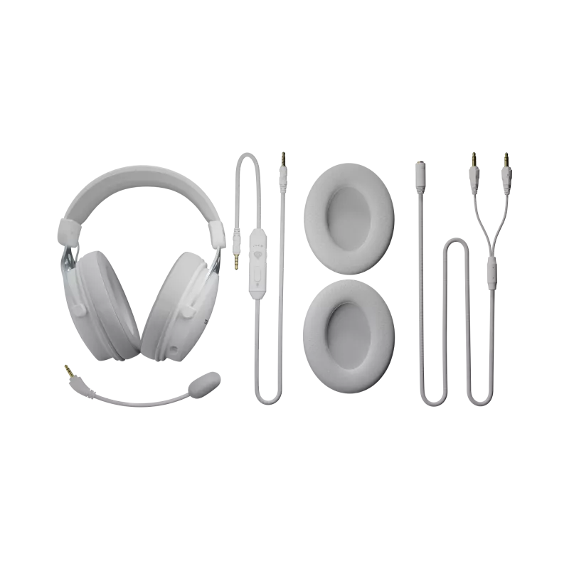 Cuffie con filo Genesis Toron 531 bianco con microfono, design on-ear leggero