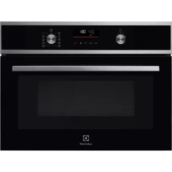 Forno da incasso Electrolux EVL6E49X, compatto 45 cm, metallo, nero, CombiQui