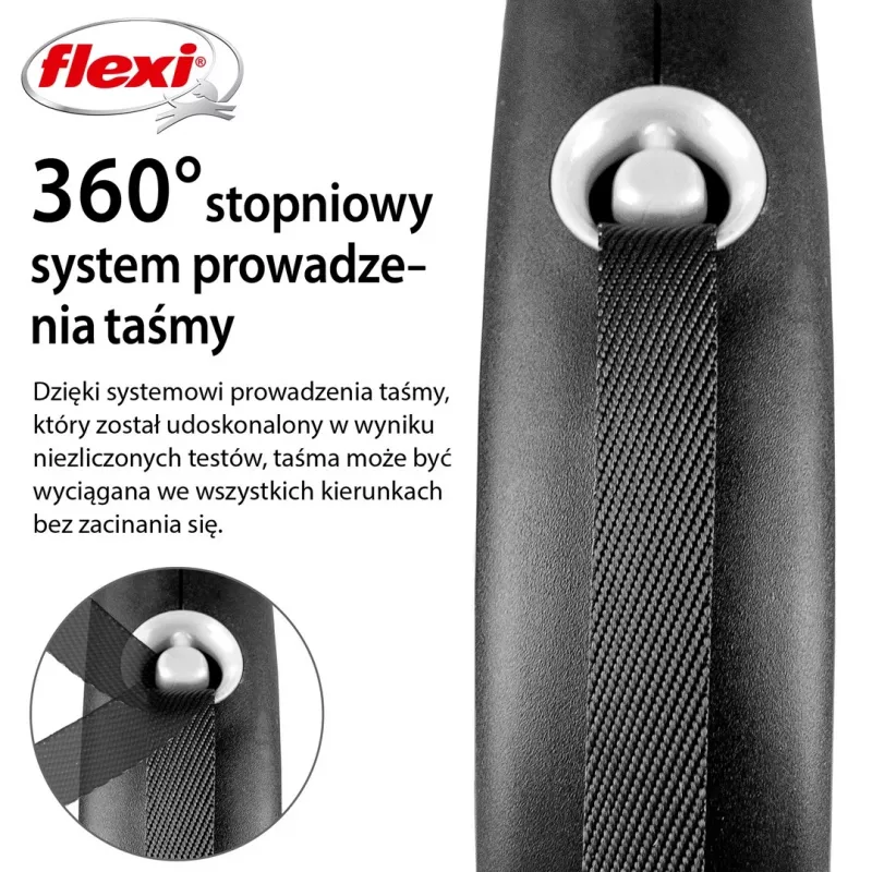 Flexi Black Design L 5 m guinzaglio per cani con meccanismo a rotella