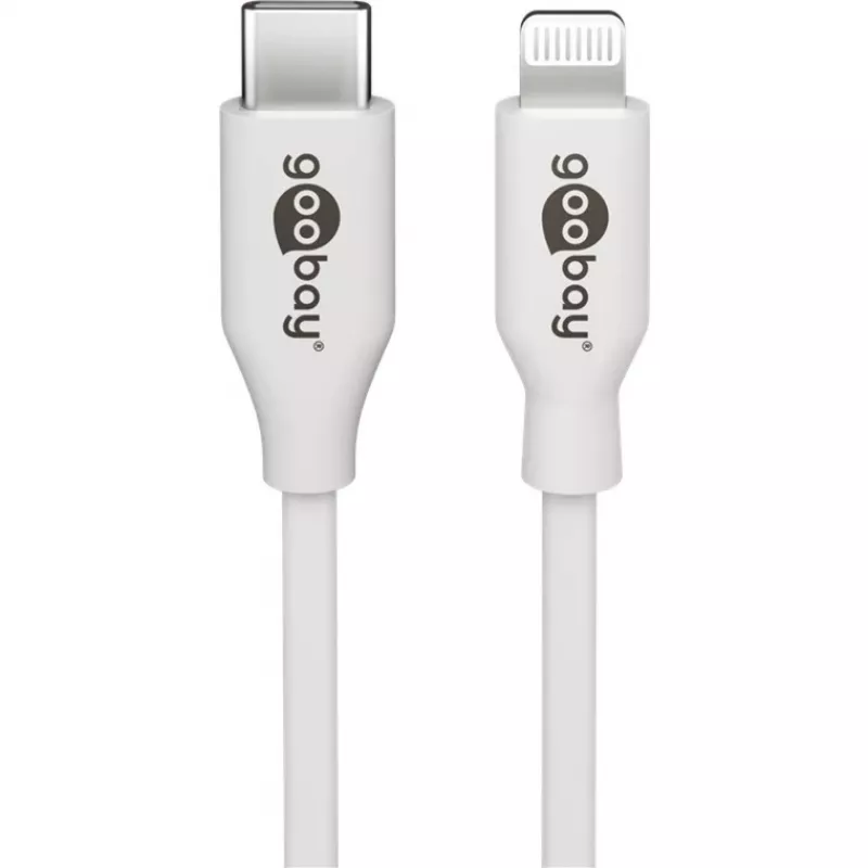 Apple Lightning / USB-C PD set di ricarica 30 Watt, caricabatterie bianco, cavo 1 metro, PD