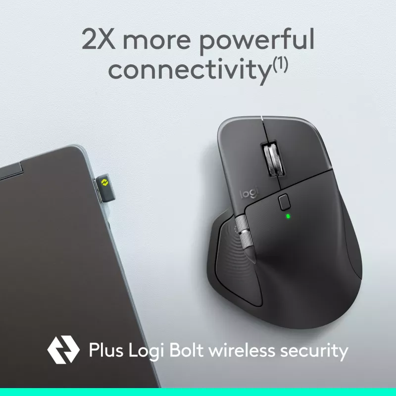 Logitech MX Master 4 for Business mouse – wireless + Bluetooth, 8000 DPI, grafite | Logitech