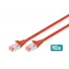DIGITUS CAT 6 S/FTP set cavi patch DK-1644-050-R-10, 5 m, rosso, 10 pezzi