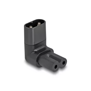 Adattatore di rete DeLOCK IEC 60320 C8 a presa C7 2,5 A 90° nero