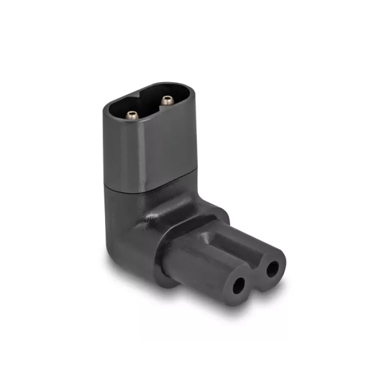 Adattatore di rete DeLOCK IEC 60320 C8 a presa C7 2,5 A 90° nero