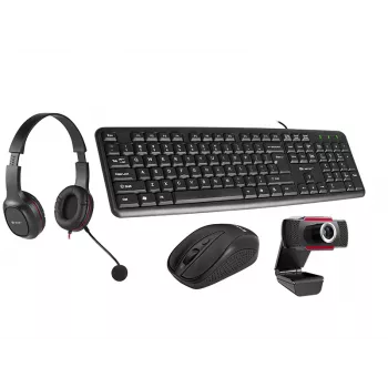 Tracer Set Multi Office 4in1 46695: tastiera USB, mouse wireless, webcam, cuffie