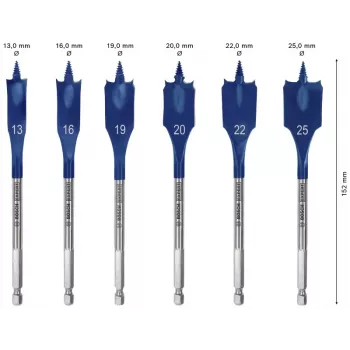 Bosch Expert SelfCut Speed set di punte a tazza piatte, 6 pezzi, 13-25 mm (2608900333)