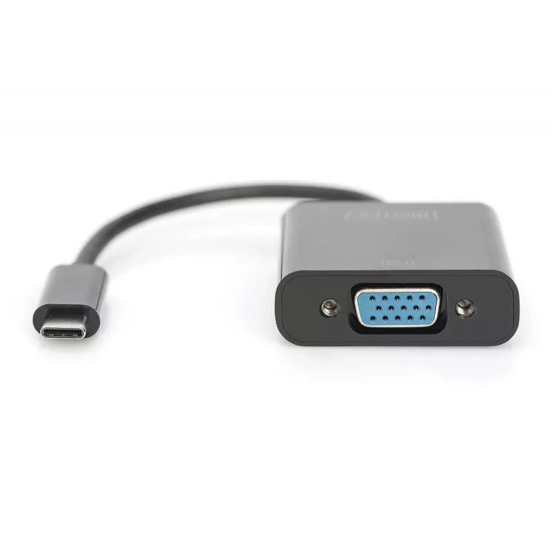 DIGITUS DA-70853 adattatore USB-C a VGA, Full HD 1080p, nero