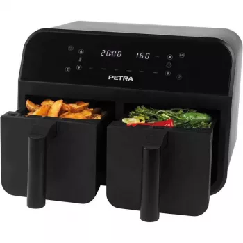 Friggitrice ad aria Petra PT4750BLKVDEEU7, doppia camera, capacità 3,7 L, nero