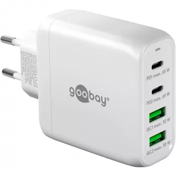 Goobay 64818 caricabatterie per dispositivi mobili cuffie - laptop - smartphone bianco AC ricarica rapida interno (64818)