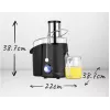 Estrattore centrifugo Adler AD 4127 — 1000 W, nero, contenitore per succo, 3,9 kg