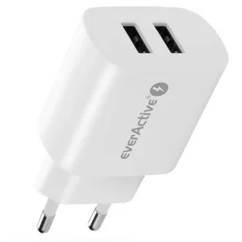 CARICABATTERIE TELEFONO 2X USB 2, 4A 12W BIANCO