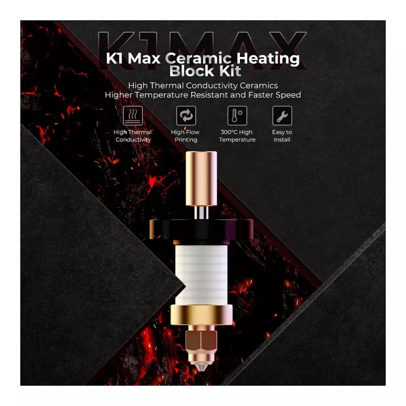 Blocco riscaldante Creality 3D 4001030123 K1 K1Max nero rame rosso