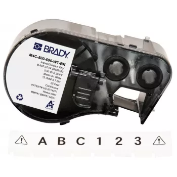 Brady Corporation M4C-500-595-WT-BK Vinile nero su bianco 12,70 mm x 7,62 m permanente (170818)