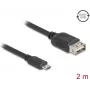 Cavo USB DELOCK 81519 — USB 2.0, Micro-USB B su USB A, 2 m, nero