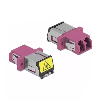 Accoppiatore in fibra ottica DeLOCK 86901 LC duplex femmina su LC duplex femmina multimodale viola