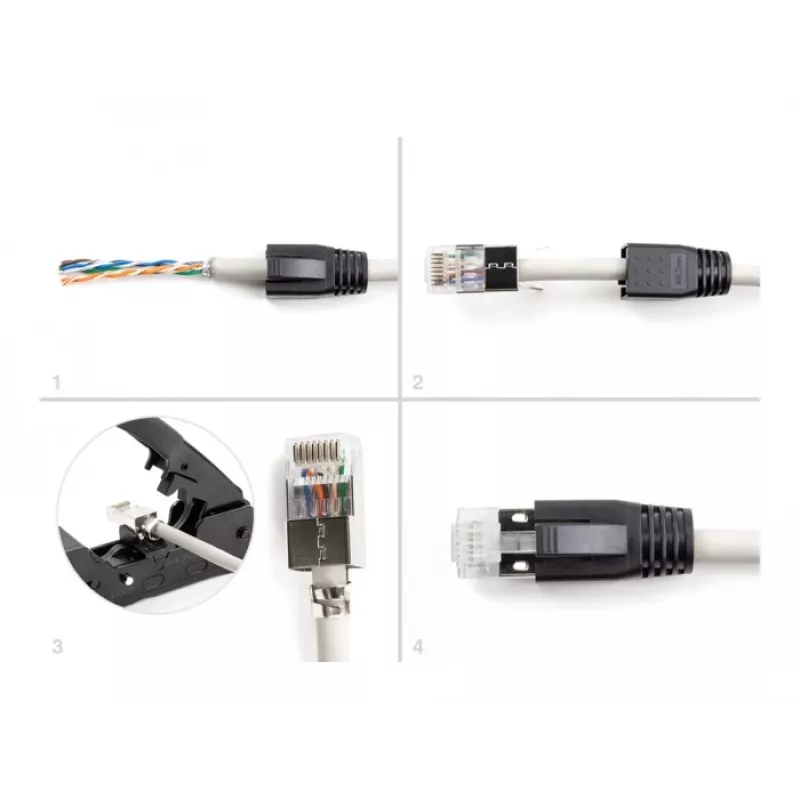 DeLOCK 66903 connettore per cavo RJ-45 nero metallizzato connettore maschio 25 pz.