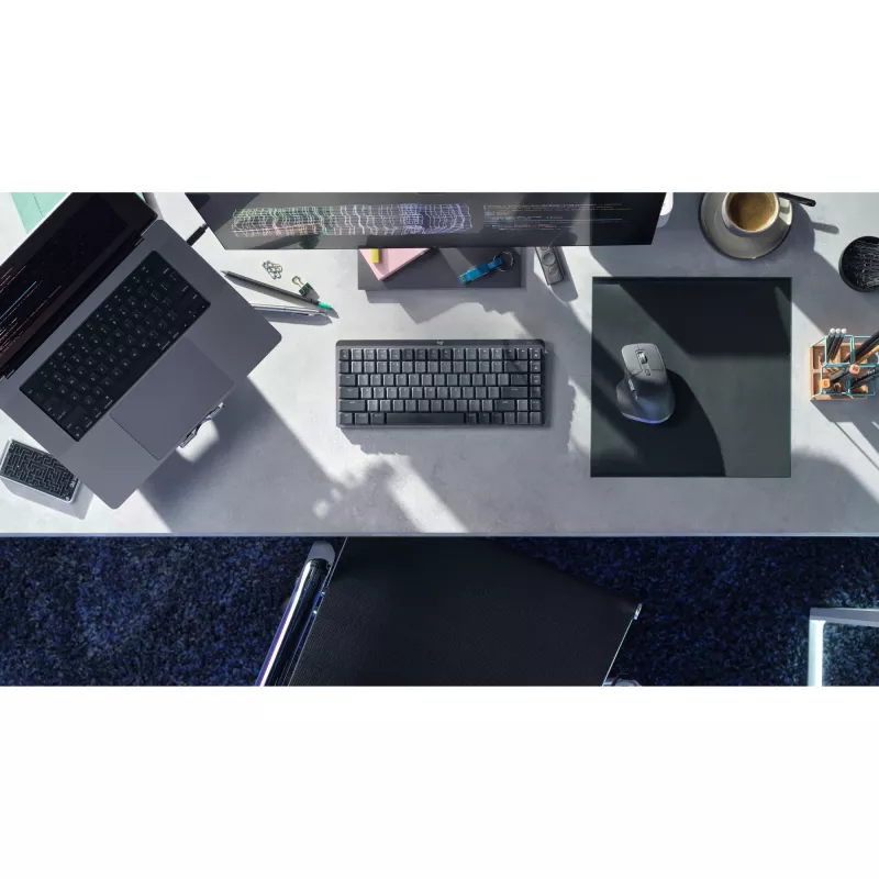 Logitech MX Mechanical Mini 920-010782 tastiera wireless retroilluminata, switch a click, RF wireless + Bluetooth LE, QWERTY US International, grafite