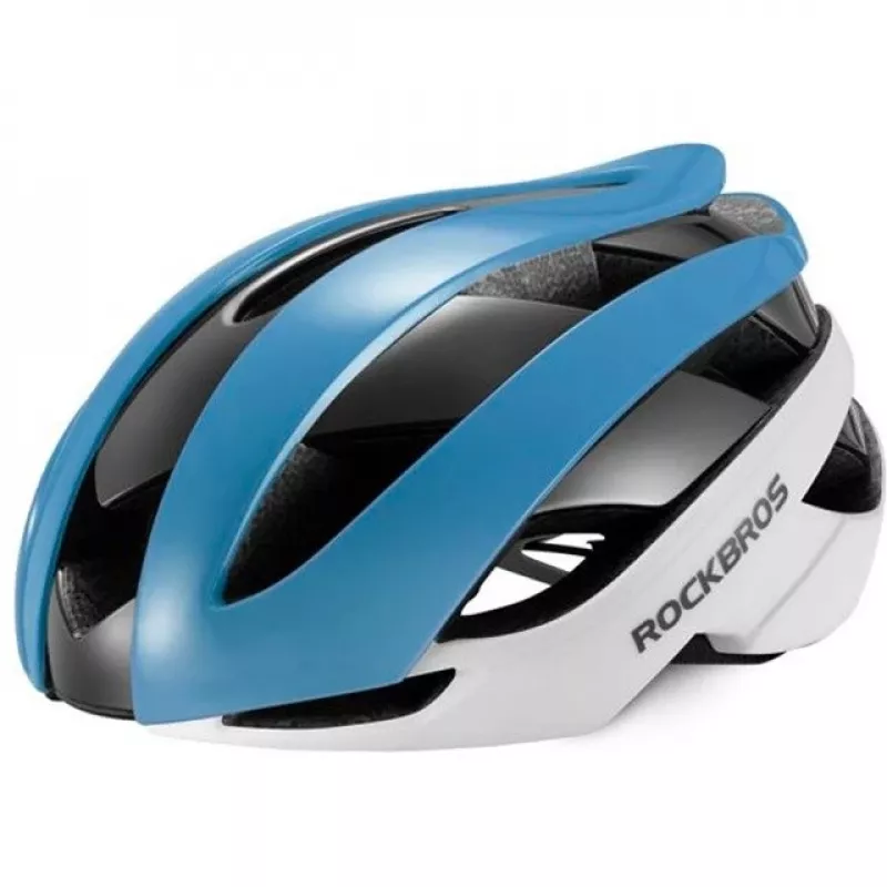 ROCKBROS Casco da bici regolabile M 55-58 cm blu-bianco