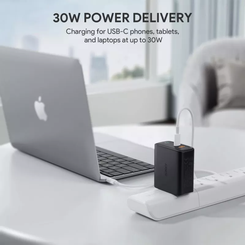 Caricabatterie AUKEY PA-D2 per dispositivi mobili 36W nero per interni