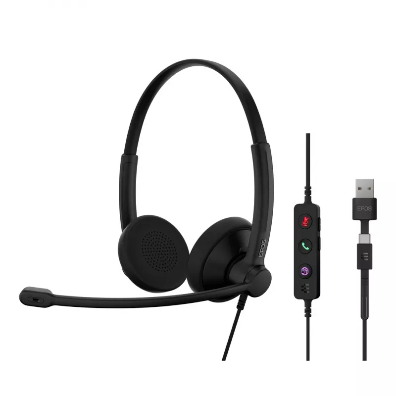 Cuffie EPOS IMPACT 100 UC Stereo USB-C+A con filo leggere confortevoli