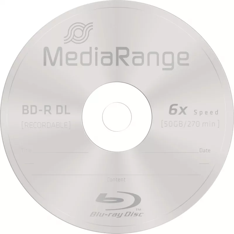 BD-R DL MediaRange MR508 50 GB 25 pezzi