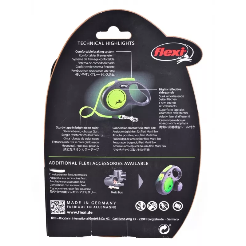 FLEXI new Neon M - guinzaglio retrattile - 5 m