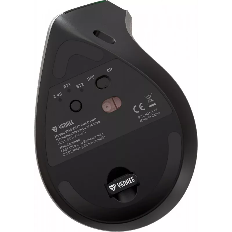 Mouse wireless verticale Dual 2.4GGz/BT5.0/BT3.0 a batteria