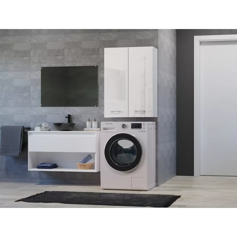 Topeshop POLA MINI DD armadietto contenitore bagno bianco lucido bianco