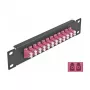 Patch panel fibra ottica DeLOCK 10 pollici 12 porte LC duplex viola 1U nero