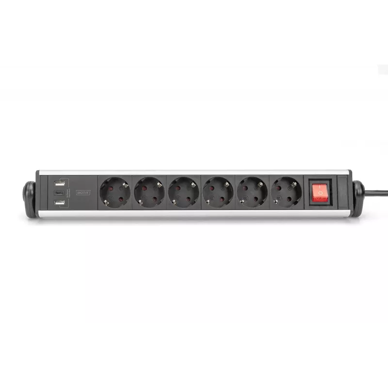 Digitus ciabatta da ufficio 6 prese con 3 porte USB cavo 1,5 m