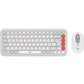 Logitech POP Icon Combo Bluetooth QWERTZ Swiss arancione bianco mouse
