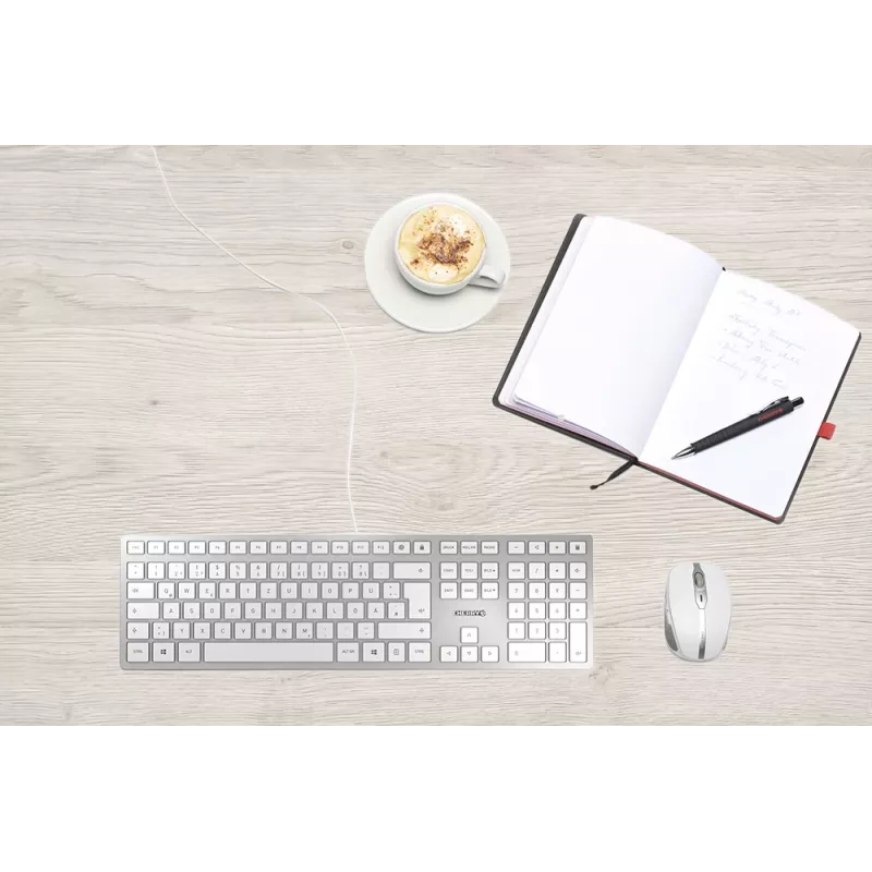 Tastiera CHERRY KC 6000 sottile universale USB QWERTZ tedesco argento