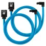 Corsair cavo SATA sleeved premium angolare, blu 60 cm - confezione da 2