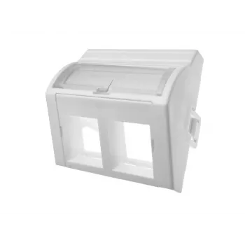 Adattatore 45x45 2xRJ45 convesso angolare Alantec OS022 — adattatore angolare RJ45 a 2 porte