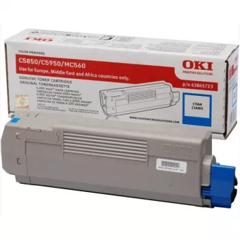 Toner OKI ciano 6000 pagine per C5850 C5950