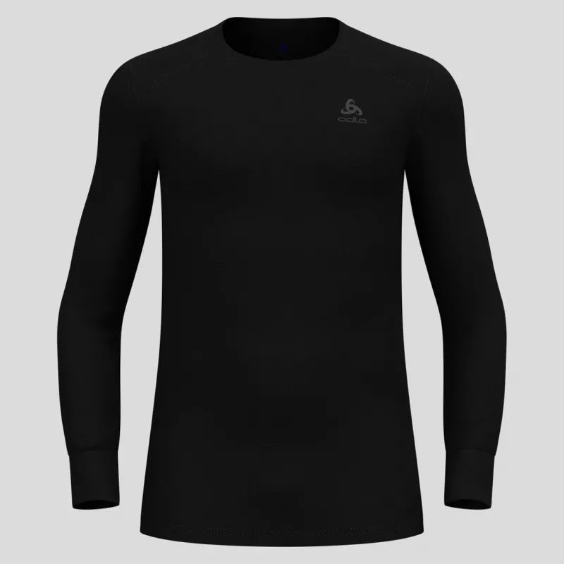 Odlo BL TOP girocollo manica lunga ACTIVE WARM ECO maglietta uomo, taglia M, nero