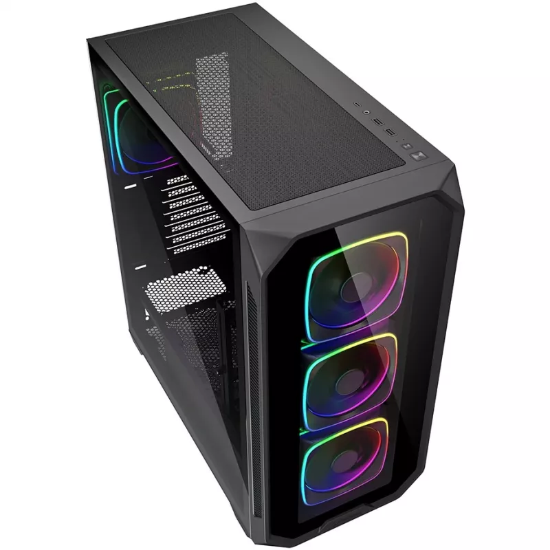 Case PC Sharkoon AK5G RGB Midi Tower nero