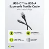 Cavo Goobay USB-C Fabric Supersoft con connettori in metallo, 2 m, nero (2m, USB 2.0, 60W), cavo USB