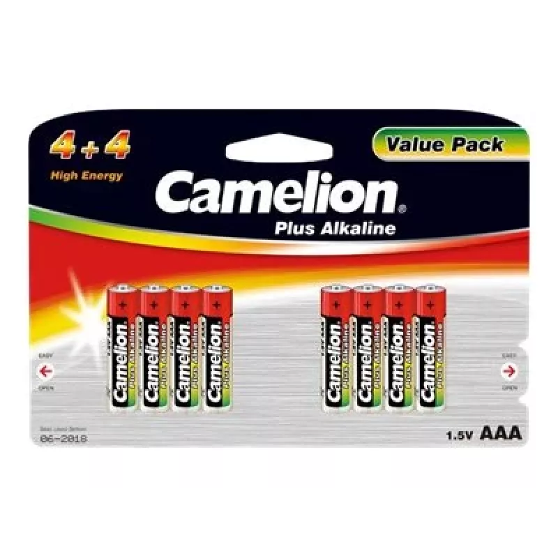 Batterie alcaline AAA (LR03) CAMELION 11044803 — confezione da 8, usa e getta