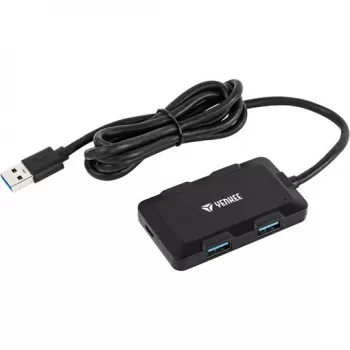 Yenkee YHB 4341BK hub USB 3.0 a 4 porte con ingresso alimentazione Micro-USB