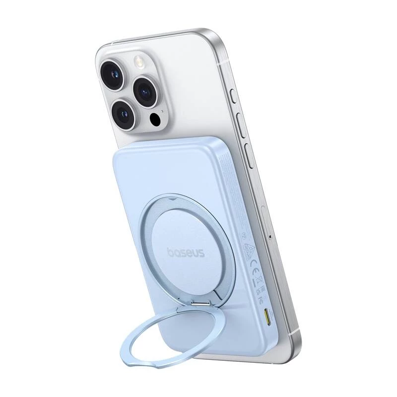 Powerbank Baseus PicoGo Qi2 5000 mAh 20 W blu caricabatterie portatile wireless e con cavo