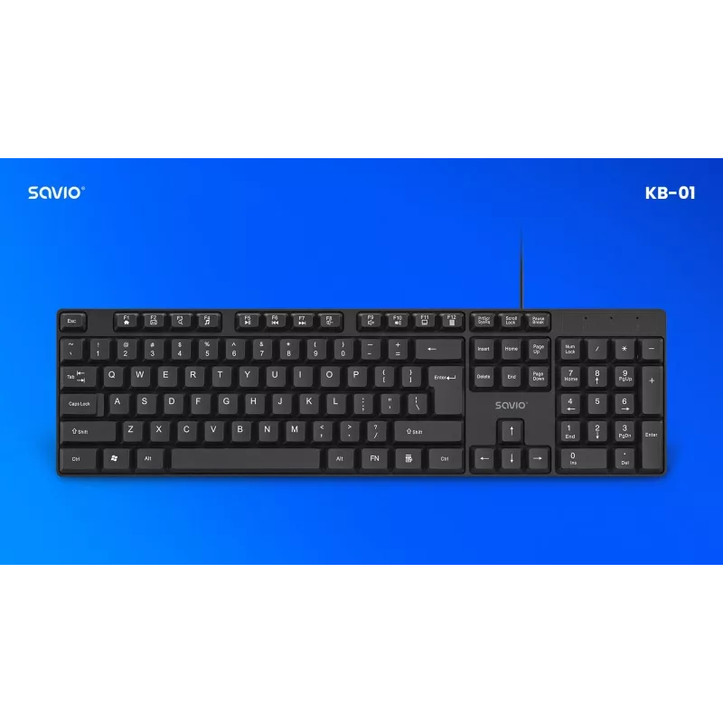 Savio KB-01 Tastiera Home/Office USB QWERTY US inglese nero