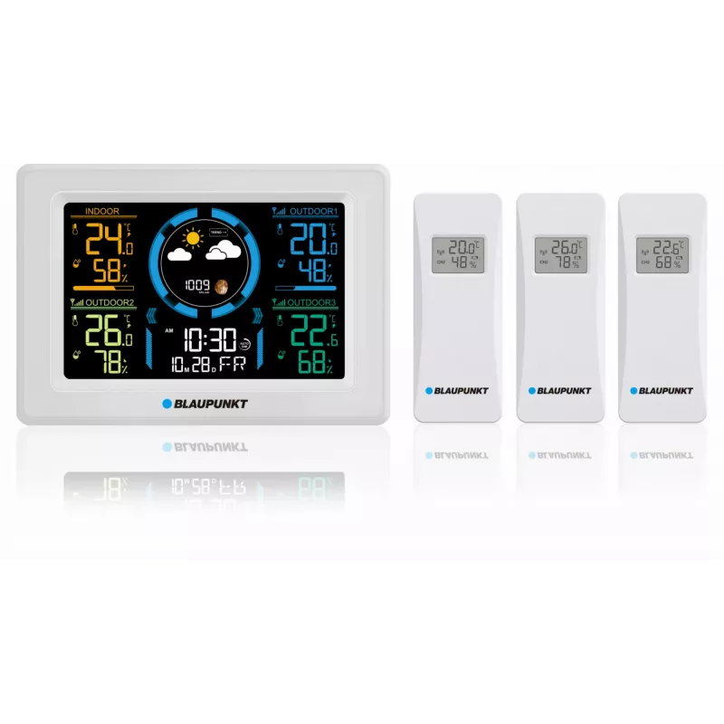 Stazione meteo wireless BLAUPUNKT WS40WH con monitor temperatura e umidità interna/esterna