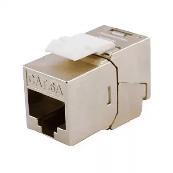 Jack Keystone Cat.6A schermato sottile, EQUIP 767223, senza attrezzi, RJ-45, piatto, argento, 8 pz.