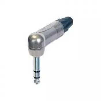 Connettore jack 1/4 professionale a 3 poli ad angolo retto, contatti nichelati, corpo in nichel (NTR-NP3RX)