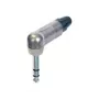 Connettore jack 1/4 professionale a 3 poli ad angolo retto, contatti nichelati, corpo in nichel (NTR-NP3RX)