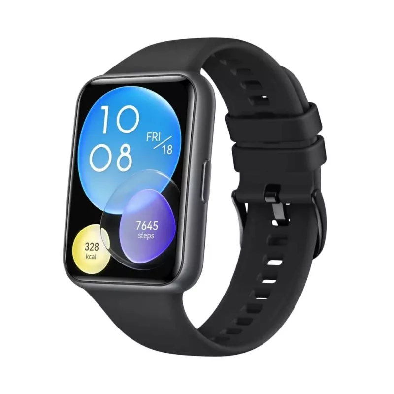 Cinturino in silicone FIXED per Huawei Watch Fit 2 – nero, cinturino di ricambio morbido e flessibile