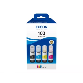 Set di cartucce d'inchiostro Epson EcoTank 103 — set originale 4 colori (nero, ciano, magenta, giallo), nero 4500 pag., colore 7500 pag.