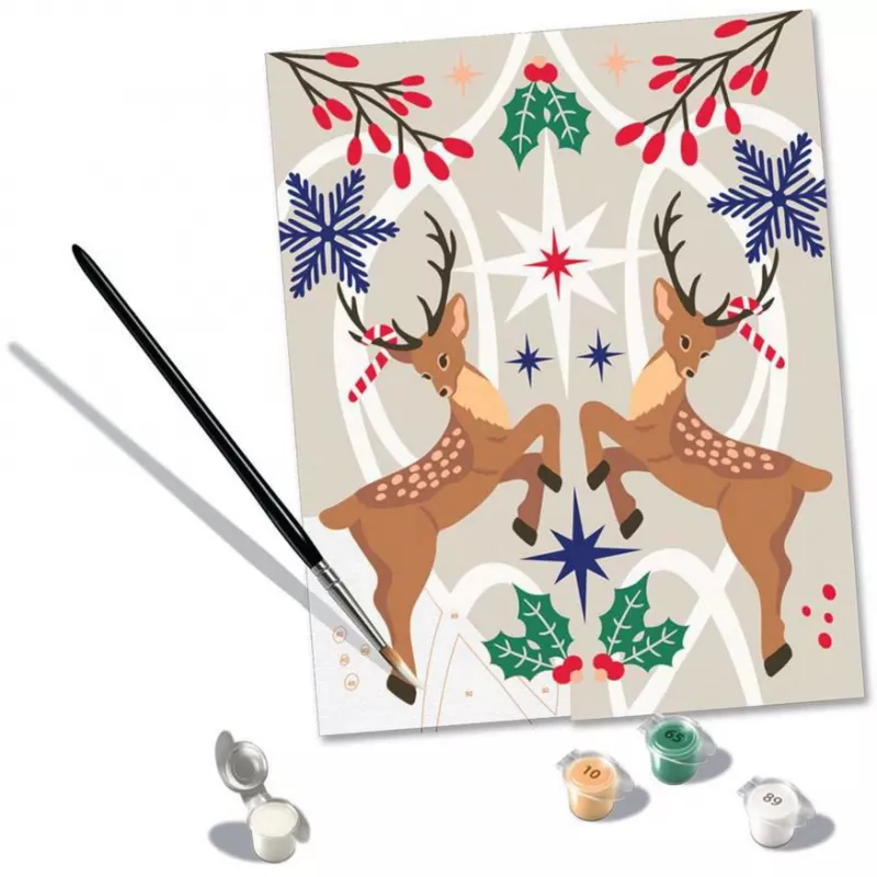 Ravensburger CreArt set di pittura – Renna di Natale (set di pittura creativo)
